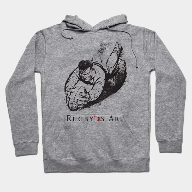 Rugby Try by PPereyra Hoodie by Pablo Pereyra Art